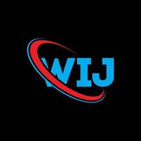 logotipo de wij. carta wij. diseño del logotipo de la letra wij. logotipo de iniciales wij vinculado con círculo y logotipo de monograma en mayúsculas. tipografía wij para tecnología, negocios y marca inmobiliaria. vector