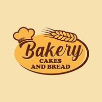 Bakery bread and cakes design logo vector