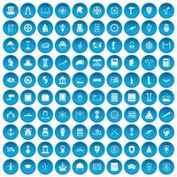 100 iconos de historia conjunto azul