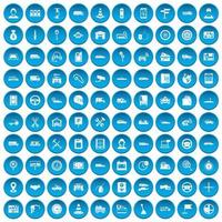 100 iconos automáticos en azul vector
