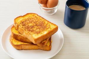 french toast on white plate photo