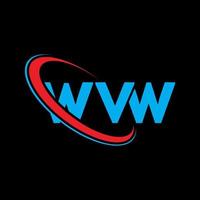 logotipo wvw. letra www. diseño del logotipo de la letra wvw. logotipo de iniciales wvw vinculado con un círculo y un logotipo de monograma en mayúsculas. tipografía wvw para tecnología, negocios y marca inmobiliaria.