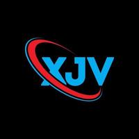 XJV logo. XJV letter. XJV letter logo design. Initials XJV logo linked with circle and uppercase monogram logo. XJV typography for technology, business and real estate brand. vector