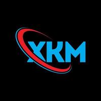 logotipo de xkm. letra x km. diseño del logotipo de la letra xkm. logotipo de iniciales xkm vinculado con círculo y logotipo de monograma en mayúsculas. tipografía xkm para tecnología, negocios y marca inmobiliaria. vector