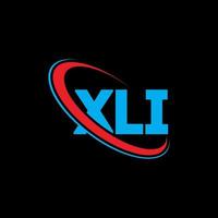 logotipo xli. xli carta. diseño del logotipo de la letra xli. logotipo de iniciales xli vinculado con círculo y logotipo de monograma en mayúsculas. tipografía xli para tecnología, negocios y marca inmobiliaria. vector