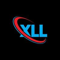 XLL logo. XLL letter. XLL letter logo design. Initials XLL logo linked with circle and uppercase monogram logo. XLL typography for technology, business and real estate brand. vector
