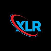 logotipo xlr. letra xlr. diseño de logotipo de letra xlr. logotipo de iniciales xlr vinculado con círculo y logotipo de monograma en mayúsculas. tipografía xlr para tecnología, negocios y marca inmobiliaria. vector