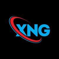 XNG logo. XNG letter. XNG letter logo design. Initials XNG logo linked with circle and uppercase monogram logo. XNG typography for technology, business and real estate brand. vector