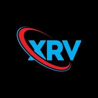 XRV logo. XRV letter. XRV letter logo design. Initials XRV logo linked with circle and uppercase monogram logo. XRV typography for technology, business and real estate brand. vector