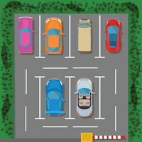 Parking lot concept banner, cartoon style vector
