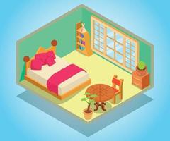 Dormitory concept banner, isometric style vector