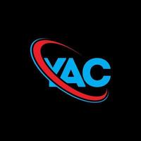 logotipo de yaca. letra yaca. diseño del logotipo de la letra yac. logotipo de iniciales yac vinculado con círculo y logotipo de monograma en mayúsculas. tipografía yac para tecnología, negocios y marca inmobiliaria. vector