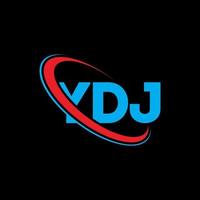 YDJ logo. YDJ letter. YDJ letter logo design. Initials YDJ logo linked with circle and uppercase monogram logo. YDJ typography for technology, business and real estate brand. vector