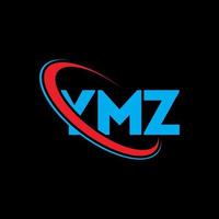 YMZ logo. YMZ letter. YMZ letter logo design. Initials YMZ logo linked with circle and uppercase monogram logo. YMZ typography for technology, business and real estate brand. vector