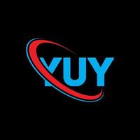 logotipo de yuu. yuy carta. diseño del logotipo de la letra yuy. logotipo de iniciales yuy vinculado con círculo y logotipo de monograma en mayúsculas. tipografía yuy para tecnología, negocios y marca inmobiliaria. vector