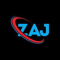 ZAJ logo. ZAJ letter. ZAJ letter logo design. Initials ZAJ logo linked with circle and uppercase monogram logo. ZAJ typography for technology, business and real estate brand. vector