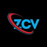 logotipo de zcv. letra zcv. diseño del logotipo de la letra zcv. logotipo de iniciales zcv vinculado con círculo y logotipo de monograma en mayúsculas. tipografía zcv para tecnología, negocios y marca inmobiliaria. vector