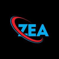 ZEA logo. ZEA letter. ZEA letter logo design. Initials ZEA logo linked with circle and uppercase monogram logo. ZEA typography for technology, business and real estate brand. vector