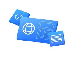 Web Development Panel for Developer Vector Gradient Blue Illustration