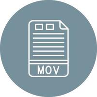 MOV Line Circle Background Icon vector