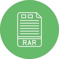 RAR Line Circle Background Icon vector