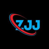 ZJJ logo. ZJJ letter. ZJJ letter logo design. Initials ZJJ logo linked with circle and uppercase monogram logo. ZJJ typography for technology, business and real estate brand. vector