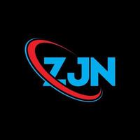 logotipo de ZJN. letra zjn. diseño del logotipo de la letra zjn. logotipo de iniciales zjn vinculado con círculo y logotipo de monograma en mayúsculas. tipografía zjn para tecnología, negocios y marca inmobiliaria. vector