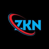 logotipo de zkn. letra zkn. diseño del logotipo de la letra zkn. logotipo de iniciales zkn vinculado con círculo y logotipo de monograma en mayúsculas. tipografía zkn para tecnología, negocios y marca inmobiliaria. vector