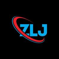 ZLJ logo. ZLJ letter. ZLJ letter logo design. Initials ZLJ logo linked with circle and uppercase monogram logo. ZLJ typography for technology, business and real estate brand. vector