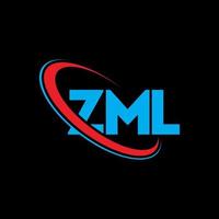 logotipo zml. letra zml. diseño de logotipo de letra zml. logotipo de iniciales zml vinculado con círculo y logotipo de monograma en mayúsculas. tipografía zml para tecnología, negocios y marca inmobiliaria. vector