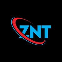 ZNT logo. ZNT letter. ZNT letter logo design. Initials ZNT logo linked with circle and uppercase monogram logo. ZNT typography for technology, business and real estate brand. vector