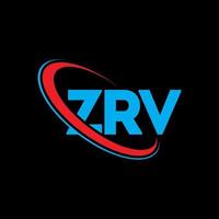 ZRV logo. ZRV letter. ZRV letter logo design. Initials ZRV logo linked with circle and uppercase monogram logo. ZRV typography for technology, business and real estate brand. vector