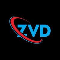 logotipo de zvd. letra zvd. diseño del logotipo de la letra zvd. logotipo de las iniciales zvd vinculado con un círculo y un logotipo de monograma en mayúsculas. tipografía zvd para tecnología, negocios y marca inmobiliaria. vector