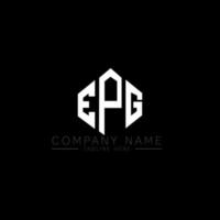 EPG letter logo design with polygon shape. EPG polygon and cube shape logo design. EPG hexagon vector logo template white and black colors. EPG monogram, business and real estate logo.