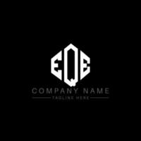 EQE letter logo design with polygon shape. EQE polygon and cube shape logo design. EQE hexagon vector logo template white and black colors. EQE monogram, business and real estate logo.