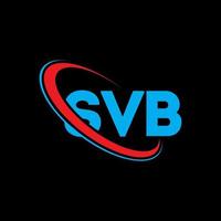 logotipo de svb. letra svb. diseño del logotipo de la letra svb. logotipo de iniciales svb vinculado con círculo y logotipo de monograma en mayúsculas. tipografía svb para tecnología, negocios y marca inmobiliaria. vector