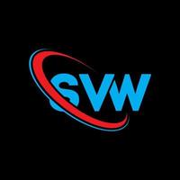 logotipo de svw. letra svw. diseño del logotipo de la letra svw. logotipo de iniciales svw vinculado con círculo y logotipo de monograma en mayúsculas. tipografía svw para tecnología, negocios y marca inmobiliaria. vector