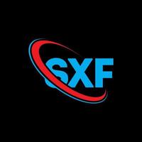 SXF logo. SXF letter. SXF letter logo design. Initials SXF logo linked with circle and uppercase monogram logo. SXF typography for technology, business and real estate brand. vector