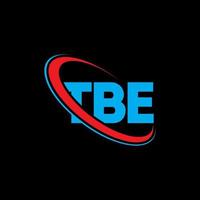 logotipo de tbe. tbe carta. diseño del logotipo de la letra tbe. logotipo de las iniciales tbe vinculado con el círculo y el logotipo del monograma en mayúsculas. tipografía tbe para tecnología, negocios y marca inmobiliaria. vector