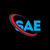 logotipo de sae. sae carta. diseño del logotipo de la letra sae. logotipo de las iniciales sae vinculado con un círculo y un logotipo de monograma en mayúsculas. tipografía sae para tecnología, negocios y marca inmobiliaria. vector