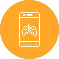 Mobile Game Line Circle Background Icon vector