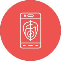 Mobile Face Scan Line Circle Background Icon vector