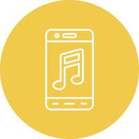 Mobile Music App Line Circle Background Icon vector
