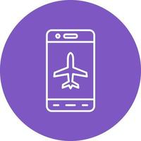 Mobile Airplane Mode Line Circle Background Icon vector