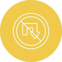 No U Turn Line Circle Background Icon vector