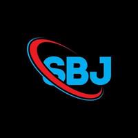 SBJ logo. SBJ letter. SBJ letter logo design. Initials SBJ logo linked with circle and uppercase monogram logo. SBJ typography for technology, business and real estate brand. vector