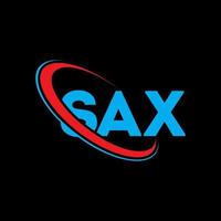 logotipo de saxo. letra de saxo. diseño de logotipo de letra de saxofón. logotipo de sax de iniciales vinculado con círculo y logotipo de monograma en mayúsculas. tipografía sax para tecnología, negocios y marca inmobiliaria. vector