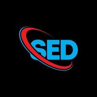 logotipo de sed. letra sed. diseño del logotipo de la letra sed. logotipo de sed iniciales vinculado con círculo y logotipo de monograma en mayúsculas. tipografía sed para tecnología, negocios y marca inmobiliaria. vector