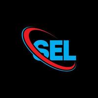 logotipo de sel. sele letra. diseño del logotipo de la letra sel. logotipo de sel iniciales vinculado con círculo y logotipo de monograma en mayúsculas. sel tipografía para tecnología, negocios y marca inmobiliaria. vector