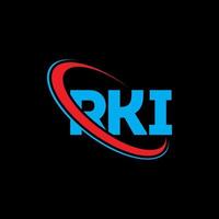 RKI logo. RKI letter. RKI letter logo design. Initials RKI logo linked with circle and uppercase monogram logo. RKI typography for technology, business and real estate brand. vector